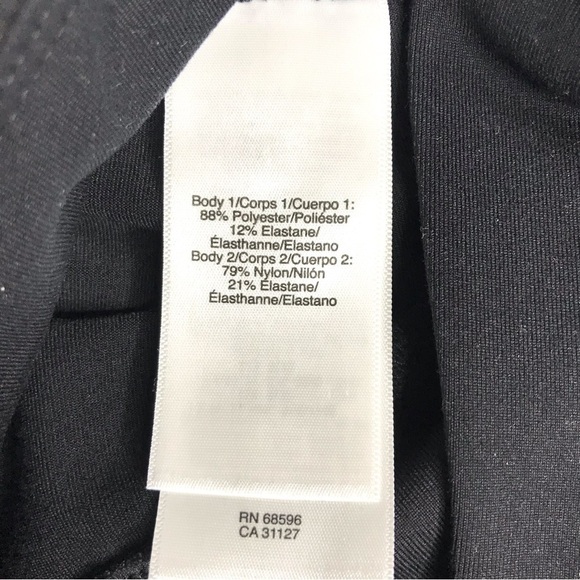 DONNA KARAN Active Activewear Leggings black with tan mesh panel Size XS NWT - Picture 13 of 15